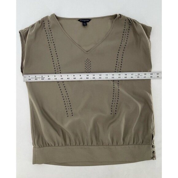 Banana‎ Republic Women’s Greenish Taupe Polyester Embellished Pullover Top Small - Picture 8 of 8